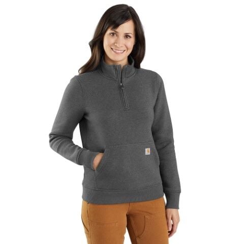 Carhartt Women's Relaxed Fit Midweight 1/4 Zip Mock Neck Sweatshirt