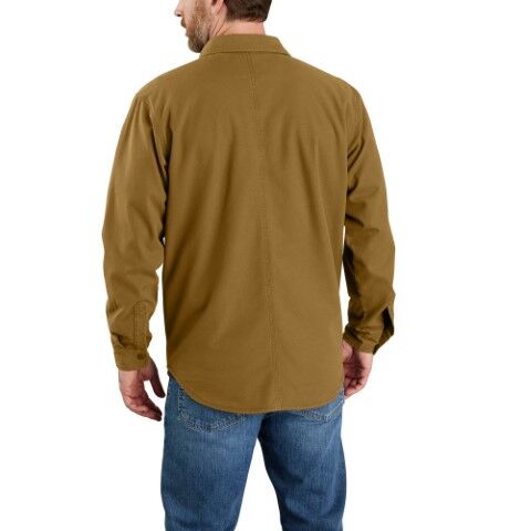 Carhartt Men's Rugged Flex Relaxed Fit Canvas Fleece Lined Shirt Jac