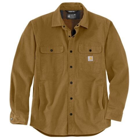 Carhartt Men's Rugged Flex Relaxed Fit Canvas Fleece Lined Shirt Jac