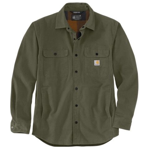 Carhartt Men's Rugged Flex Relaxed Fit Canvas Fleece Lined Shirt Jac
