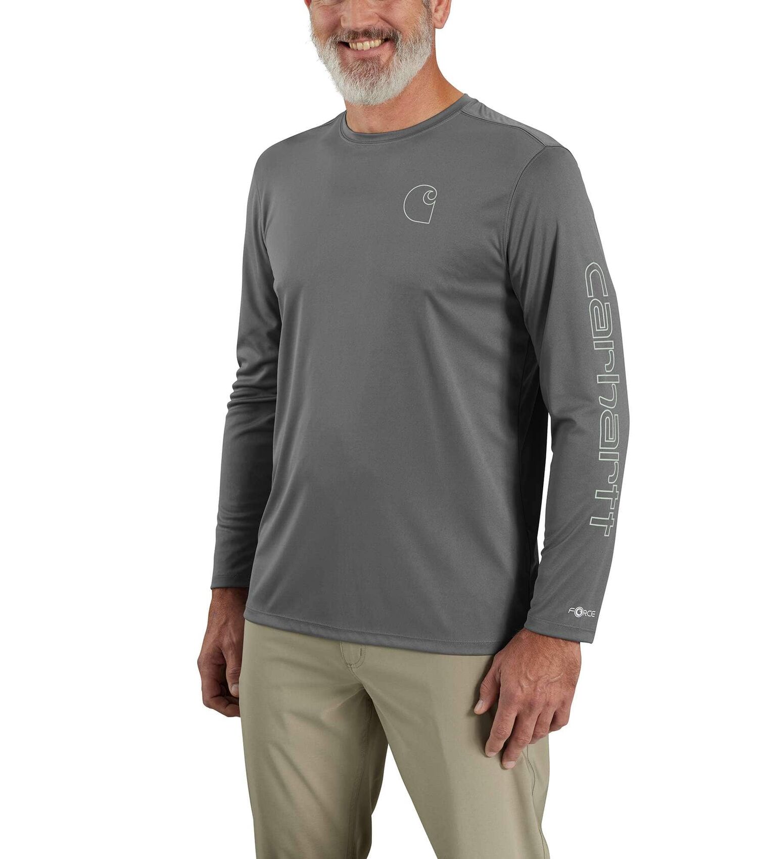 Carhartt Men's Force Sun Defender Lightweight Long Sleeve Logo Graphic T-Shirt