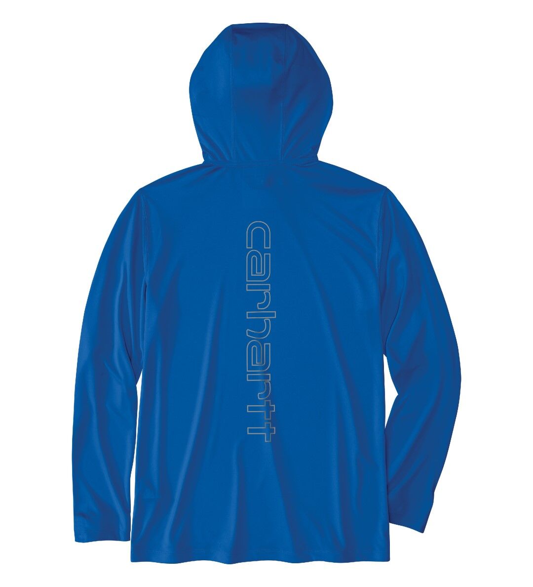 Carhartt Men's Force Sun Defender Lightweight Long Sleeve Hooded Logo Graphic T-Shirt in Beacon Blue