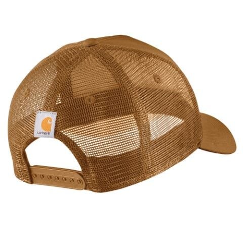 Carhartt Men's Canvas Mesh Back Work Patch Cap in Carhartt Brown