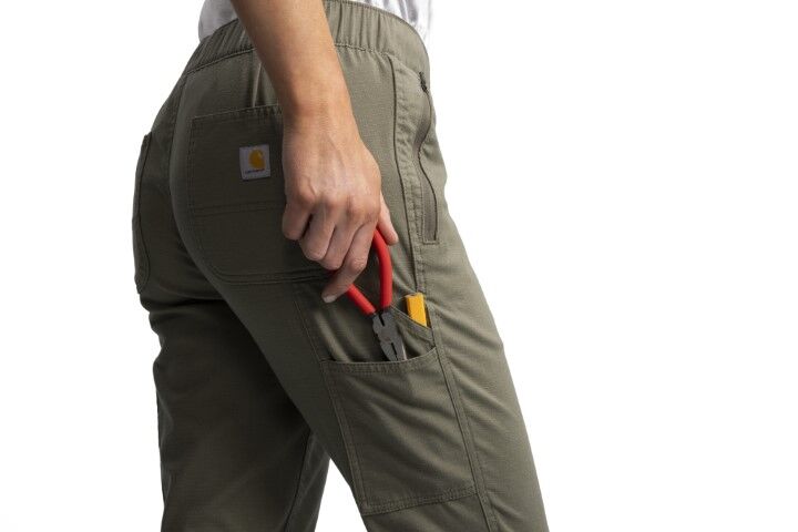 Carhartt Women's Force Relaxed Fit Ripstop Work Pant in Dusty Olive