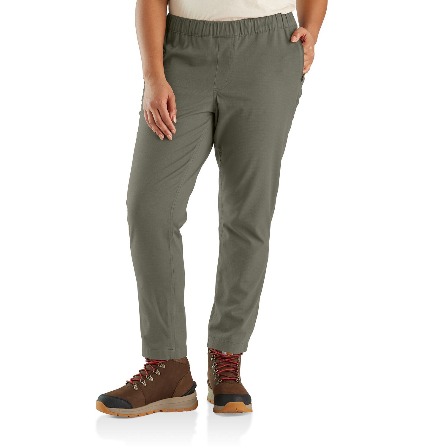 Carhartt Women's Force Relaxed Fit Ripstop Work Pant in Dusty Olive