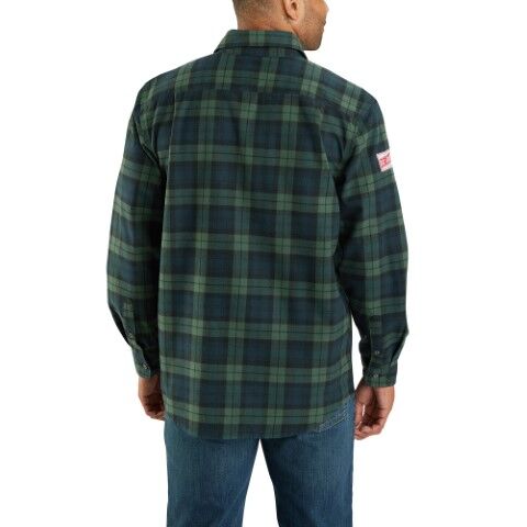 Carhartt Men's Loose Fit Heavyweight Flannel Long Sleeve Plaid Shirt in Frosted Balsam