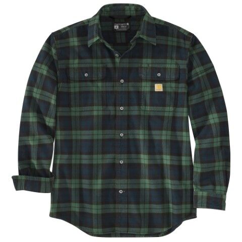 Carhartt Men's Loose Fit Heavyweight Flannel Long Sleeve Plaid Shirt in Frosted Balsam