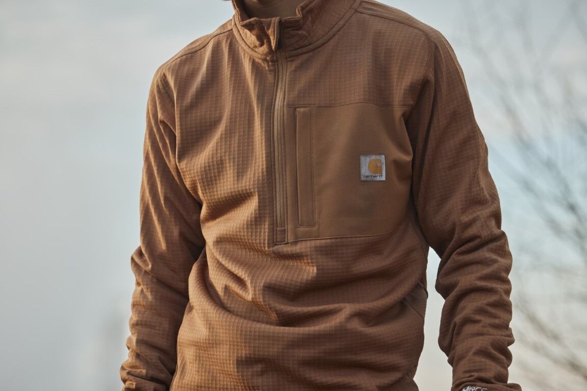 Carhartt Men's Force Relaxed Fit Mock Neck 1/2 Zip T-Shirt