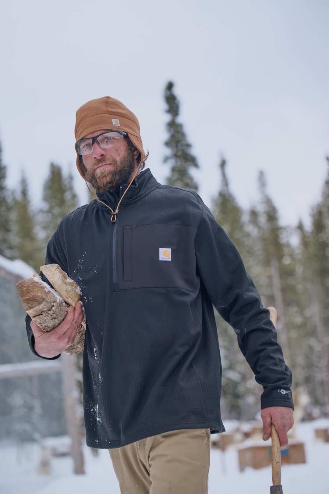 Carhartt Men's Force Relaxed Fit Mock Neck 1/2 Zip T-Shirt