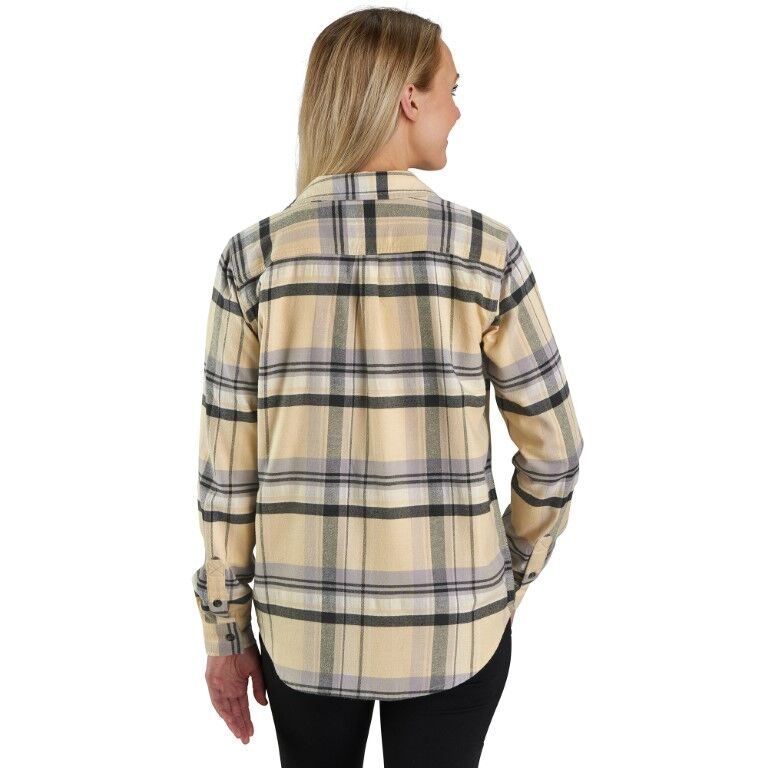 Carhartt Women's Tencel Fiber Series Relaxed Fit Long Sleeve Flannel Shirt in Oat Milk