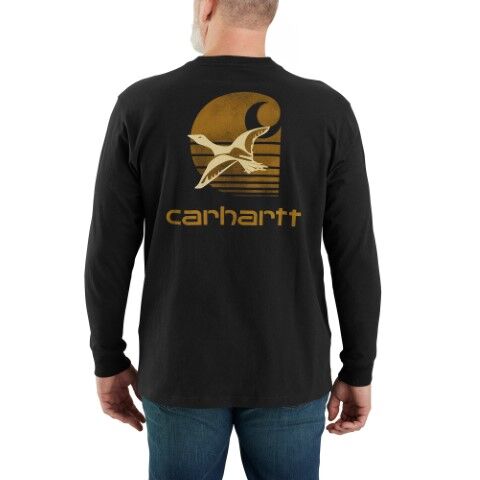 Carhartt Men's Loose Fit Heavyweight Long Sleeve Pocket Duck Graphic T-Shirt