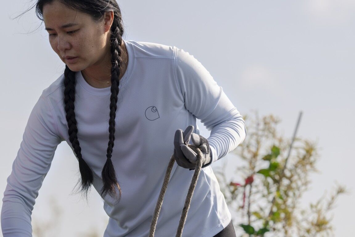 Carhartt Women's Force Sun Defender Relaxed Fit Lightweight Long Sleeve Logo Graphic T-Shirt