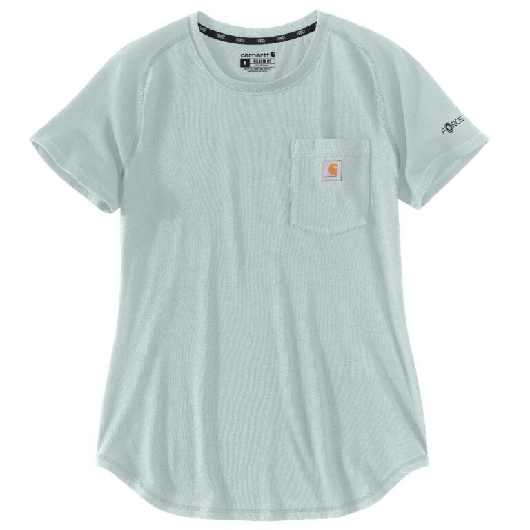 Carhartt Women's Carhartt Force Relaxed Fit Midweight Pocket T-Shirt in Dew Drop