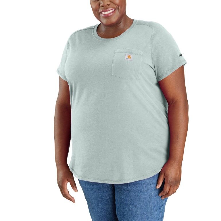 Carhartt Women's Carhartt Force Relaxed Fit Midweight Pocket T-Shirt in Dew Drop