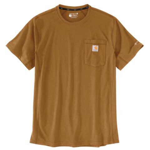 Carhartt Men's Carhartt Force Relaxed Fit Short Sleeve Pocket T-Shirt in Carhartt Brown