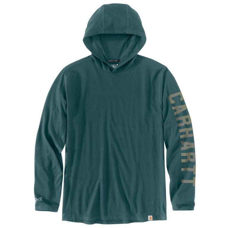 Carhartt Men's Carhartt Force Relaxed Fit Long Sleeve Logo Graphic Hooded T-Shirt
