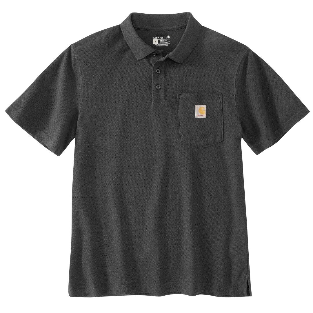 Carhartt Men's Loose Fit Midweight Short Sleeve Pocket Polo in Carbon Heather