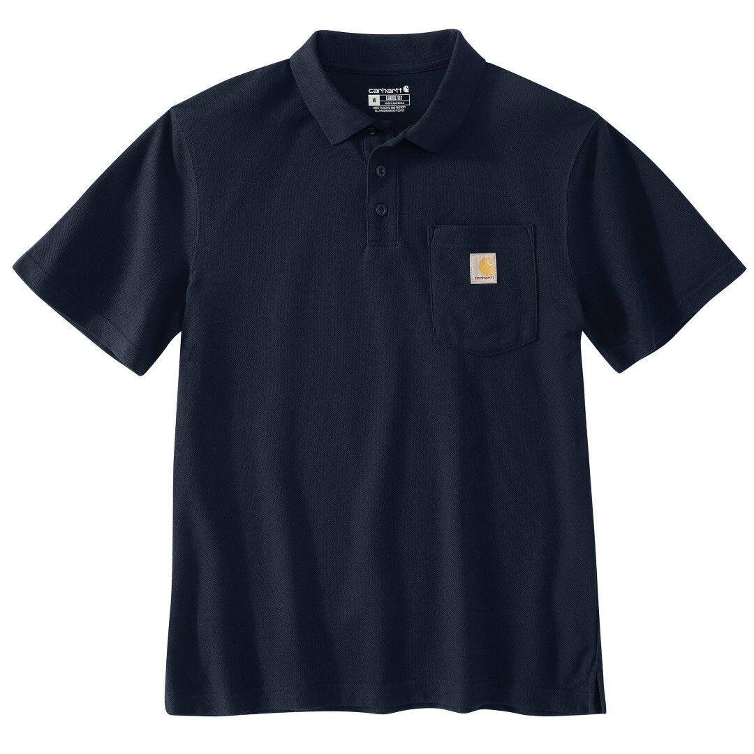Carhartt Men's Loose Fit Midweight Short Sleeve Pocket Polo in Navy