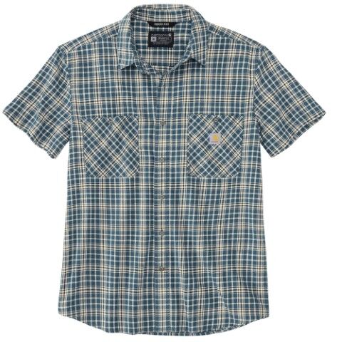 Carhartt Men's Rugged Flex Relaxed Fit Lightweight Short Sleeve Plaid Shirt