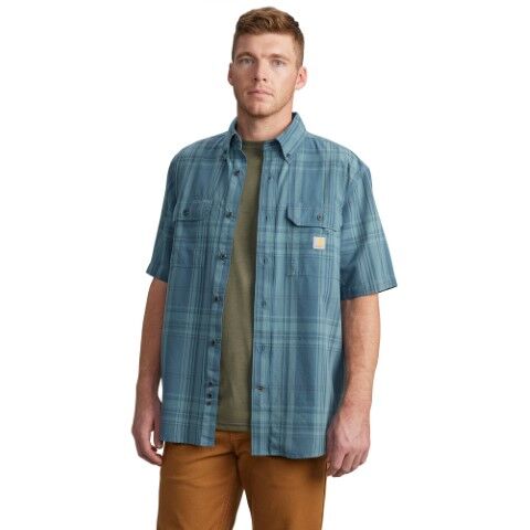 Carhartt Men's Loose Fit Midweight Short Sleeve Plaid Shirt
