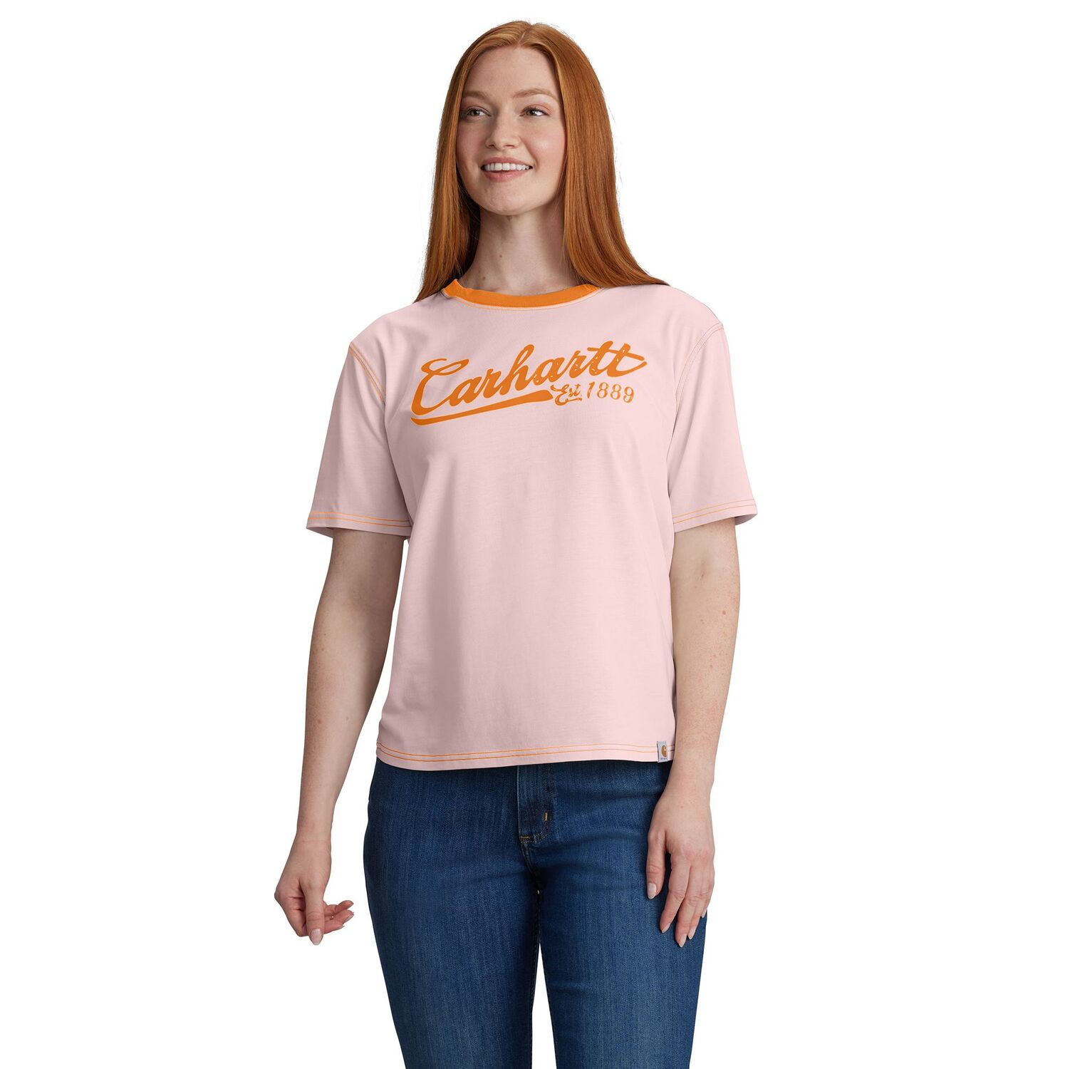Carhartt Women's TENCEL Fiber Series Loose Fit Short Sleeve Ringer Graphic T-Shirt