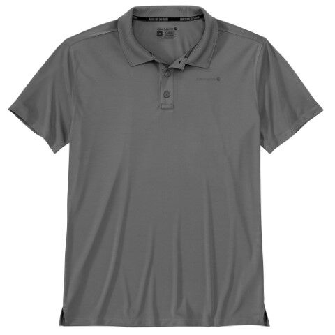 Carhartt Men's Force Sun Defender Relaxed Fit Lightweight Short Sleeve Polo in Steel