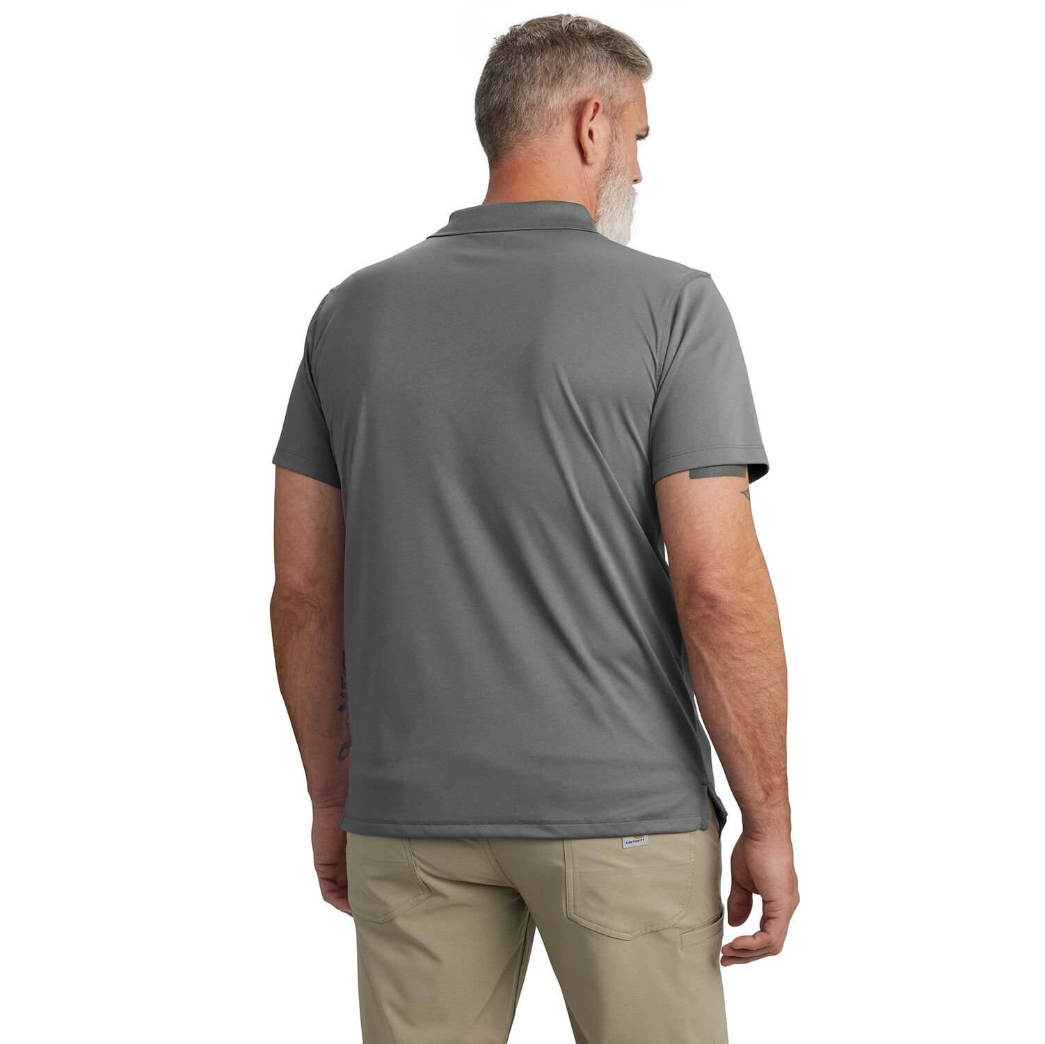 Carhartt Men's Force Sun Defender Relaxed Fit Lightweight Short Sleeve Polo in Steel