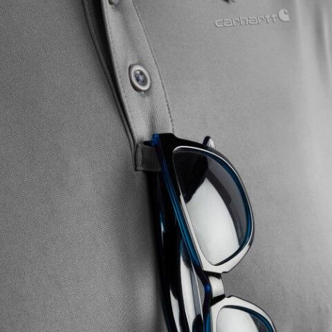 Carhartt Men's Force Sun Defender Relaxed Fit Lightweight Short Sleeve Polo in Steel