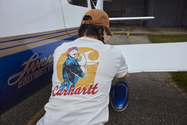 Carhartt Women's Loose Fit Heavyweight Short Sleeve Love Of Labor Graphic T-Shirt