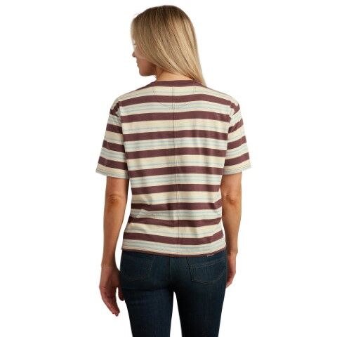 Carhartt Women's TENCEL Fiber Series Loose Fit Short Sleeve Striped T-Shirt in Barnwood Stripe