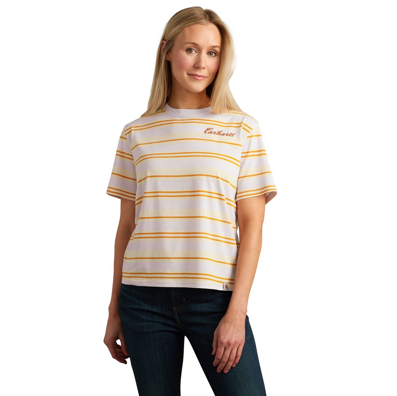 Carhartt Women's TENCEL Fiber Series Loose Fit Short Sleeve Striped T-Shirt
