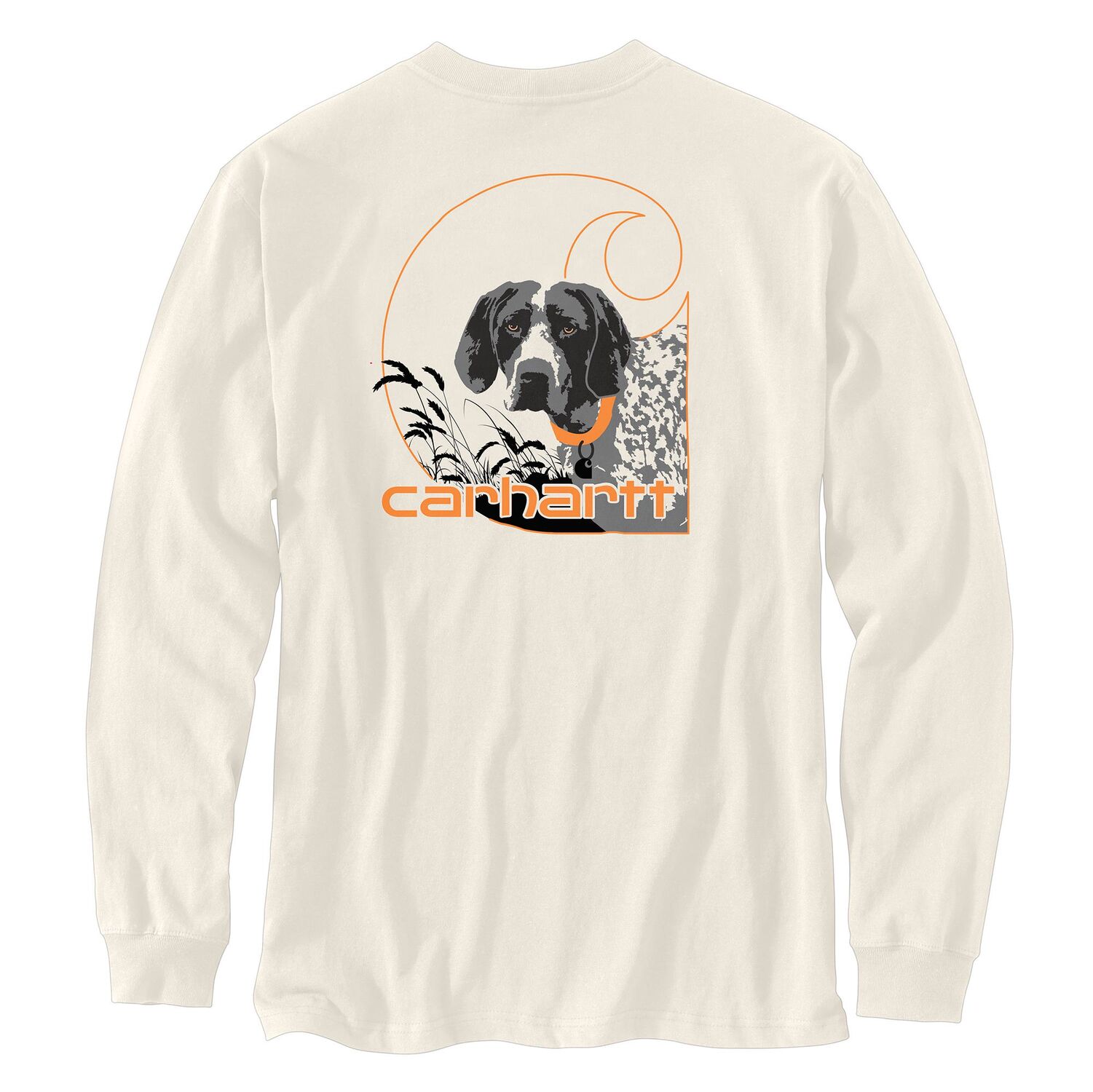 Carhartt Men's Loose Fit Heavyweight Long Sleeve Pocket Dog Graphic T-Shirt
