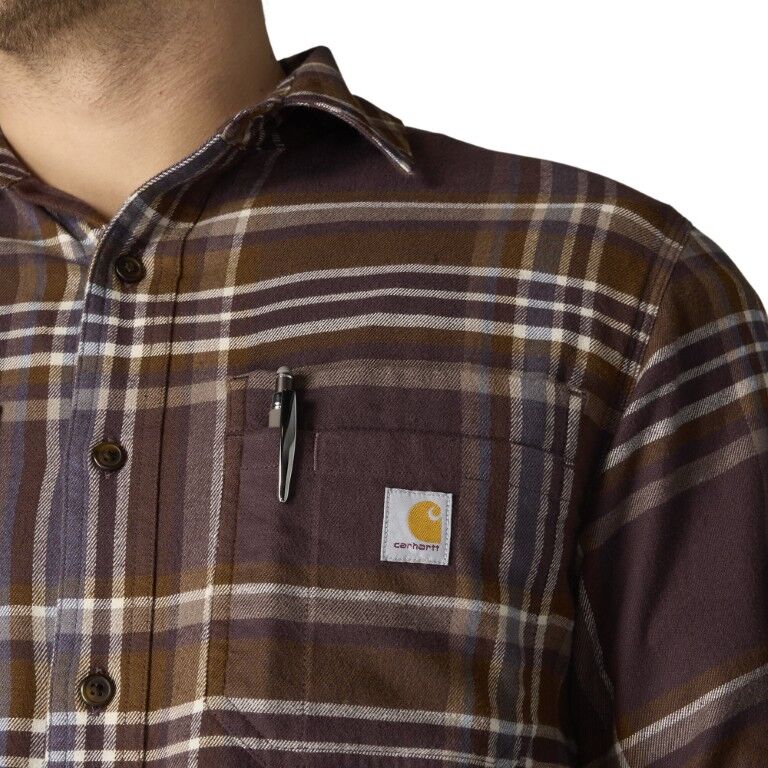 Carhartt Men's Rugged Flex Relaxed Fit Midweight Flannel Long Sleeve Plaid Shirt
