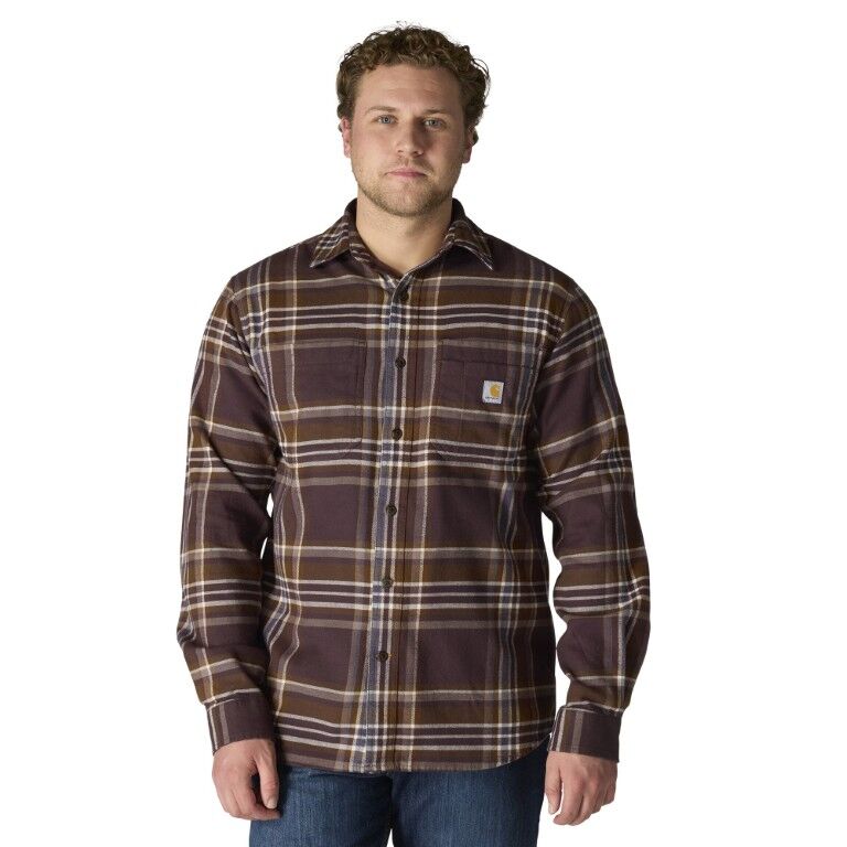 Carhartt Men's Rugged Flex Relaxed Fit Midweight Flannel Long Sleeve Plaid Shirt