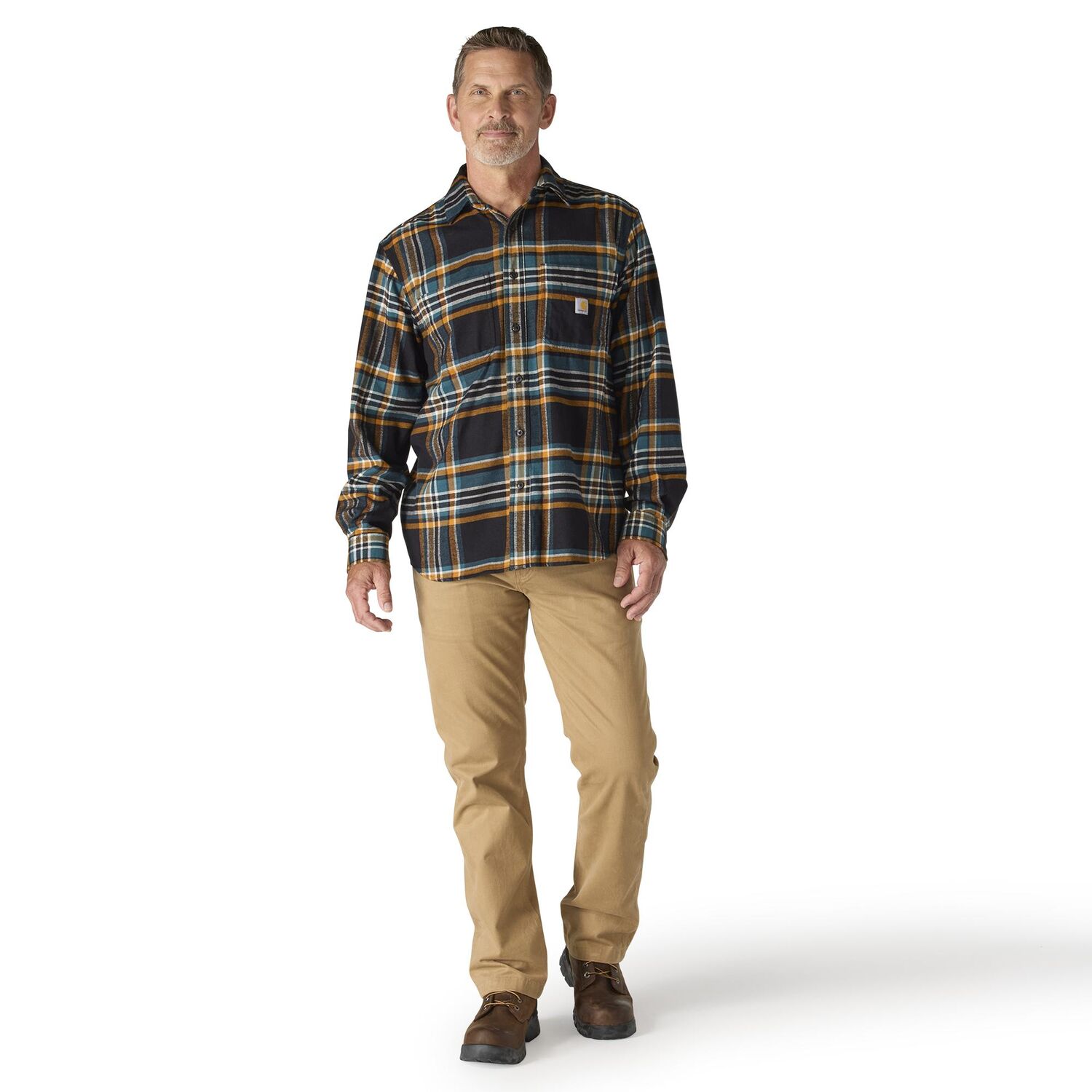 Carhartt Men's Rugged Flex Relaxed Fit Midweight Flannel Long Sleeve Plaid Shirt