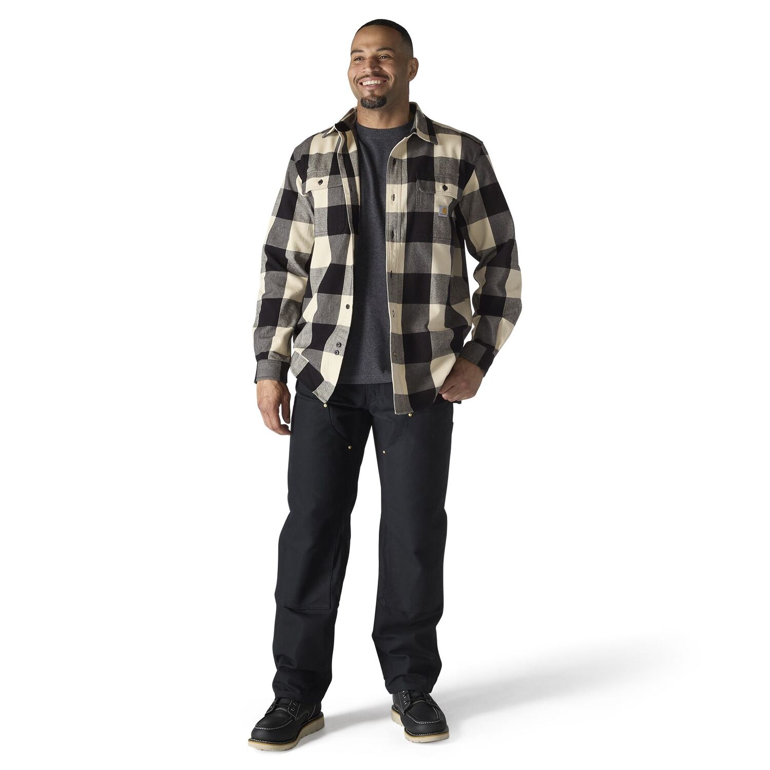 Carhartt Men's Loose Fit Heavyweight Flannel Long Sleeve Plaid Shirt