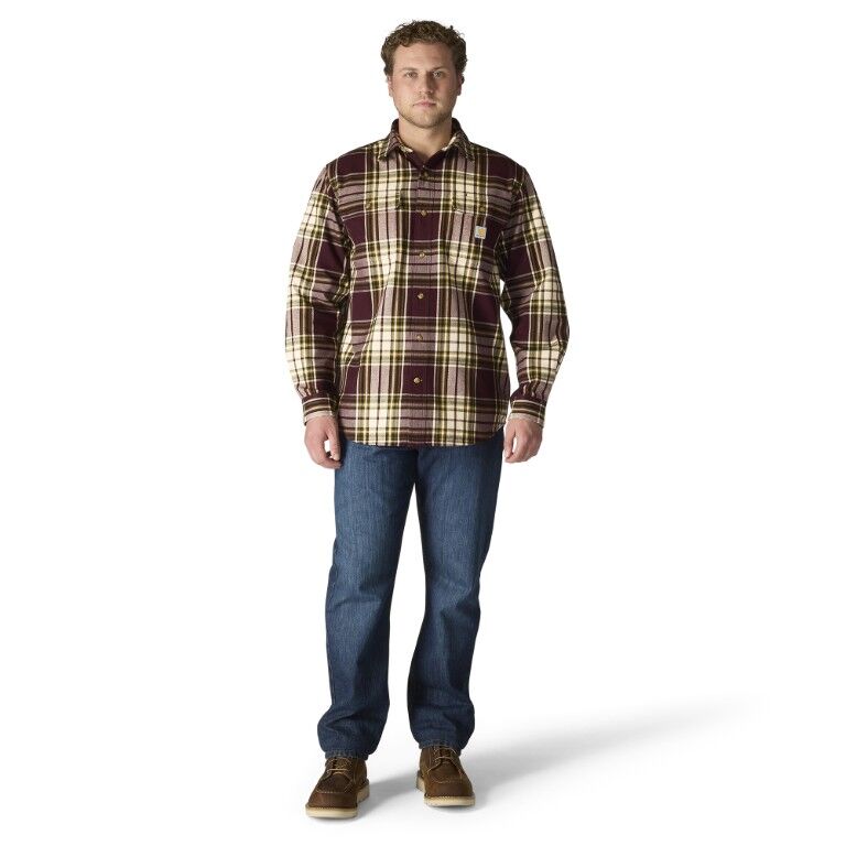 Carhartt Men's Loose Fit Heavyweight Flannel Long Sleeve Plaid Shirt