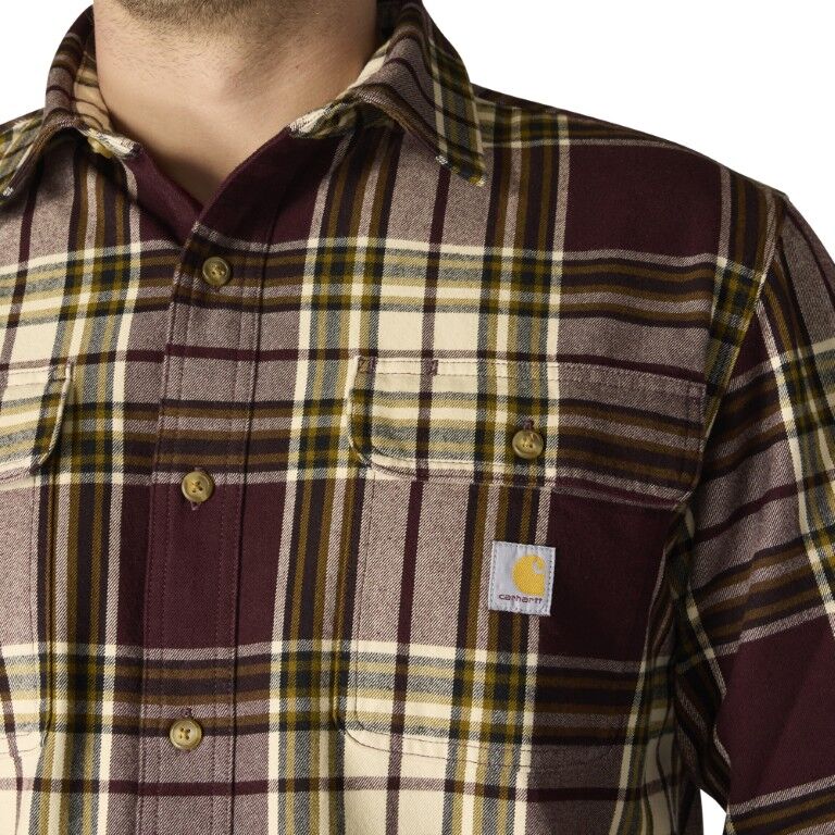 Carhartt Men's Loose Fit Heavyweight Flannel Long Sleeve Plaid Shirt