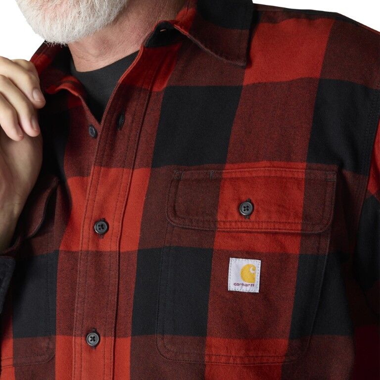 Carhartt Men's Loose Fit Heavyweight Flannel Long Sleeve Plaid Shirt