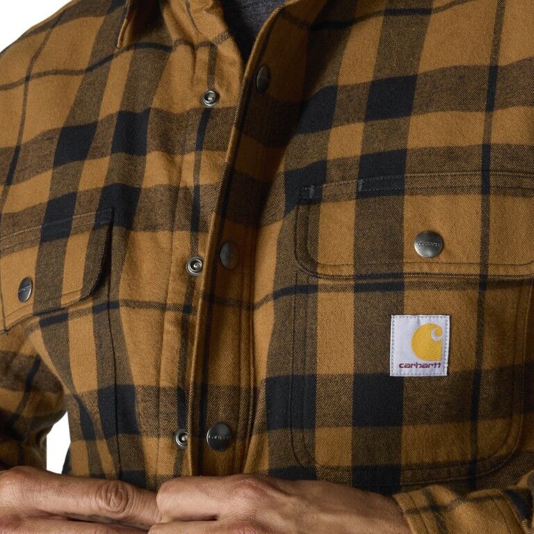 Carhartt Men's Relaxed Fit Flannel Sherpa Lined Shirt Jac
