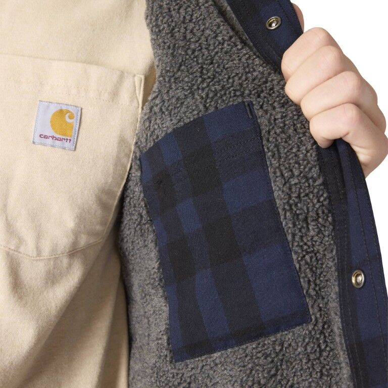Carhartt Men's Relaxed Fit Flannel Sherpa Lined Shirt Jac