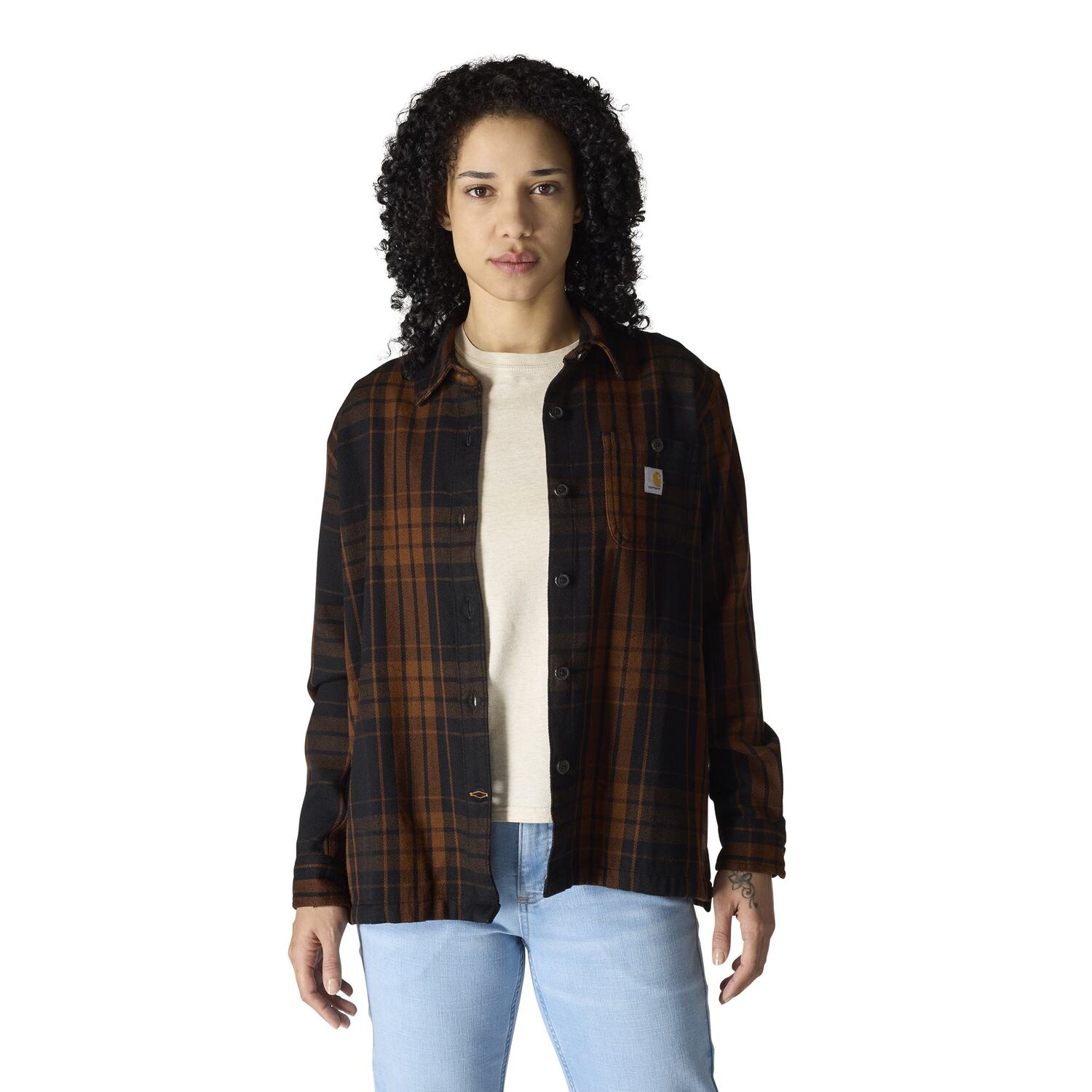 Carhartt Women's TENCEL Fiber Series Loose Fit Twill Plaid Shirt