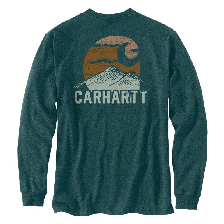 Carhartt Men's Relaxed Fit Heavyweight Long-Sleeve Mountain Graphic T-Shirt