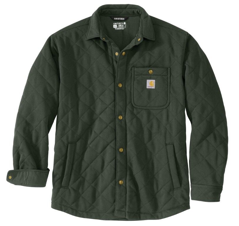 Carhartt Men's Rain Defender Loose Fit Heavyweight Quilted Snap Front Shirt Jac
