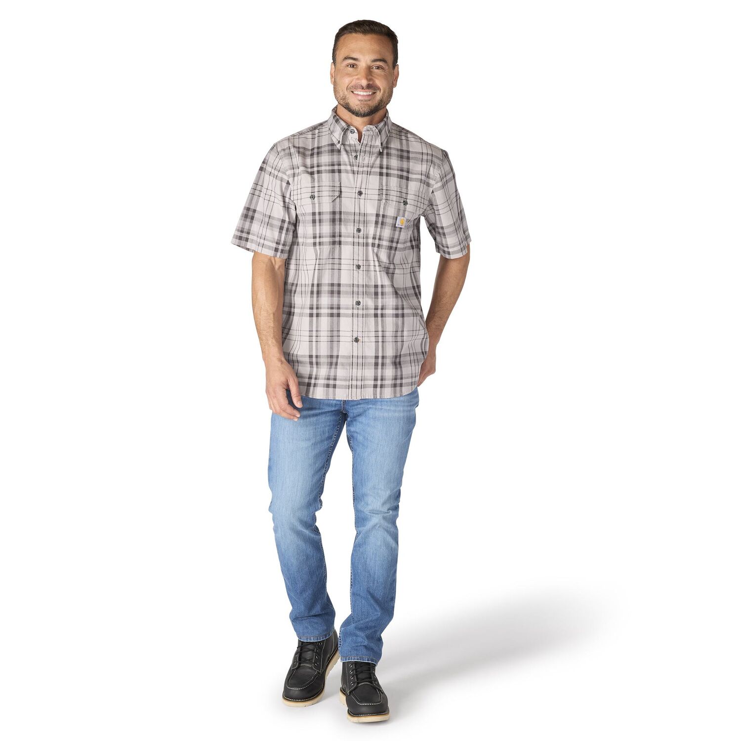 Carhartt Men's Fort Loose Short Sleeve Plaid Shirt