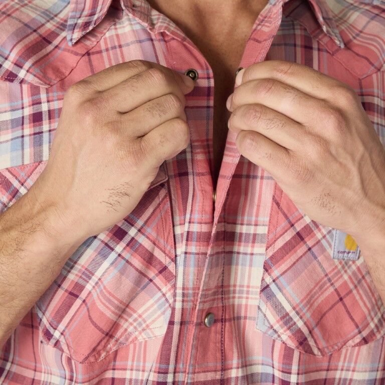 Carhartt Men's Montana Bozeman Relaxed Short Sleeve Plaid Shirt