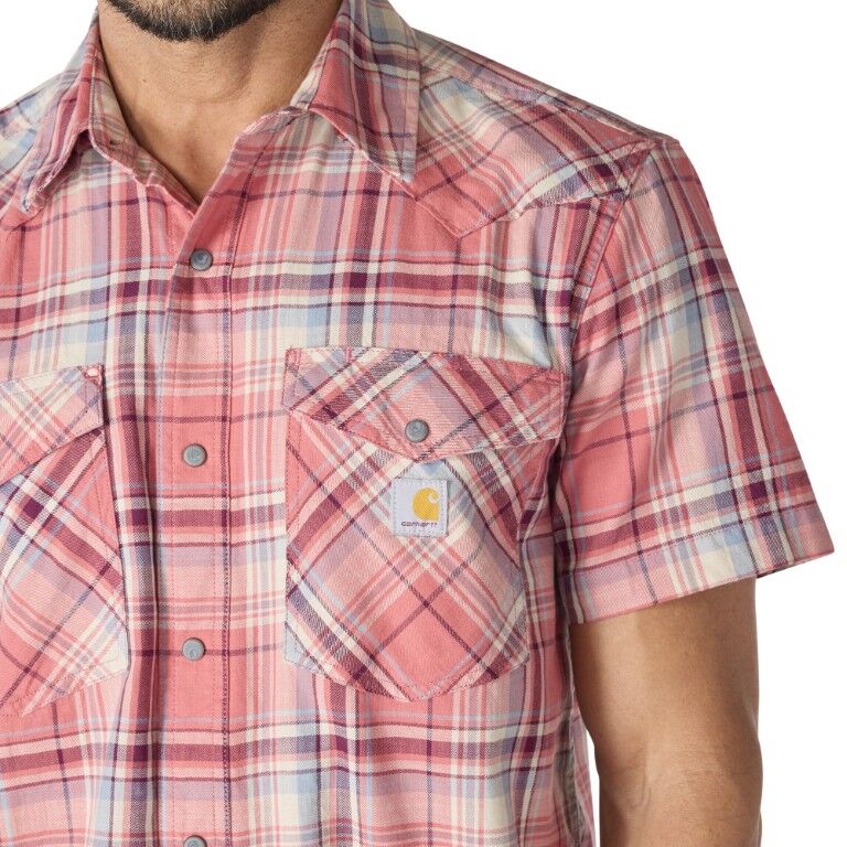 Carhartt Men's Montana Bozeman Relaxed Short Sleeve Plaid Shirt