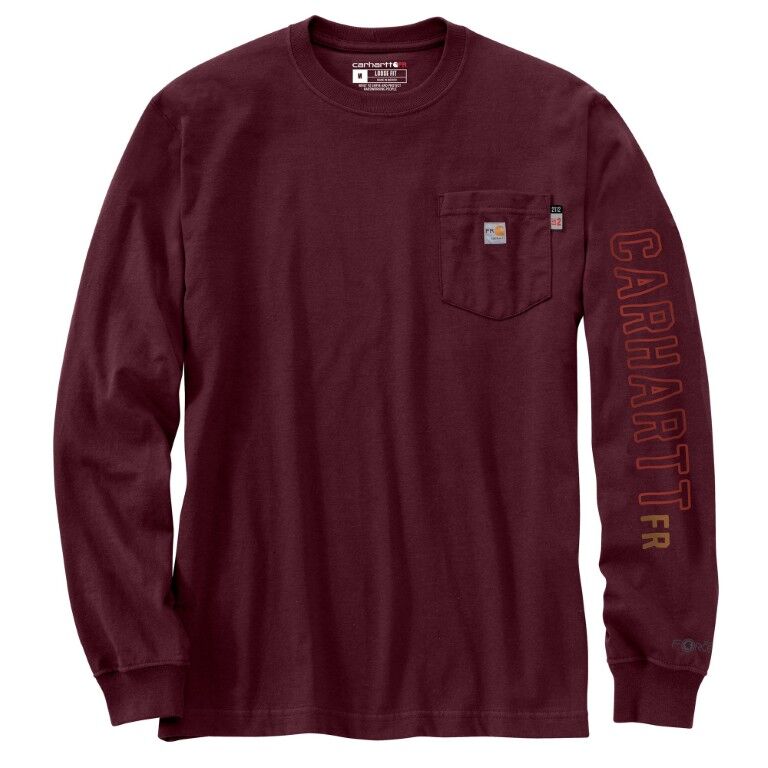 Carhartt Men's Flame Resistant Force Irvine Loose Fit Long Sleeve Flames T-Shirt