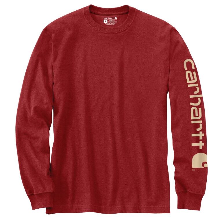 Carhartt Men's Loose Fit Heavyweight Long Sleeve Logo Sleeve Graphic T-Shirt