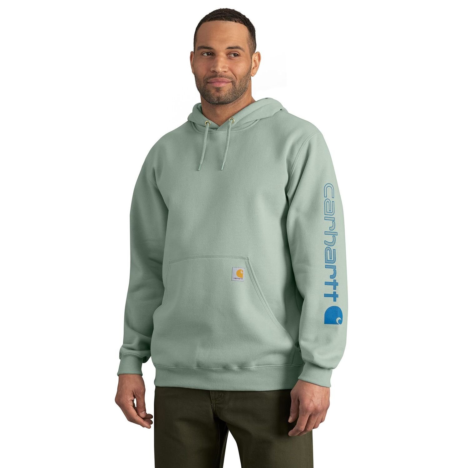 Carhartt Men's Loose Fit Midweight Logo Sleeve Graphic Hoodie